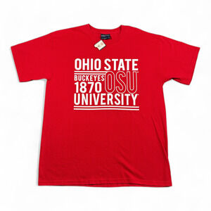 Ohio State Shirt Adult LARGE Red Buckeyes MV Sport NCAA OSU University Tag